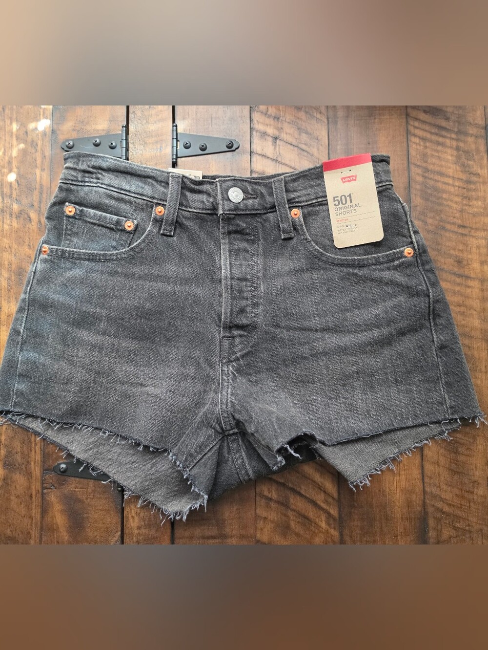 Levi's 501 Original Cutoff Shorts in Black Wash